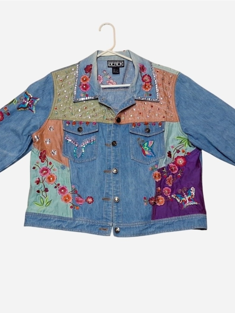 Berek Embroidered Patchwork Denim Jacket - Multicolor